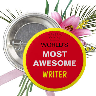 Badge Rond 2,50 Cm Mondes les plus géniaux - WRITER (meilleur)