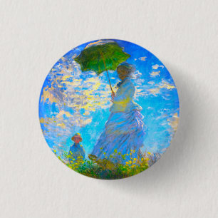 Badge Rond 2,50 Cm Monet Woman avec un parasol
