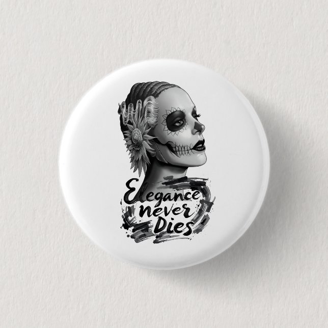 Badge Rond 2,50 Cm Monochrome Calavera (Devant)