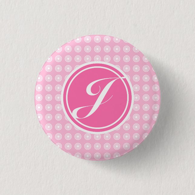 Badge Rond 2,50 Cm Monogramme de bonbons de coton (Devant)