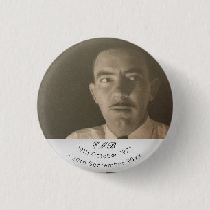 Badge Rond 2,50 Cm Monogramme des funérailles commémoratives