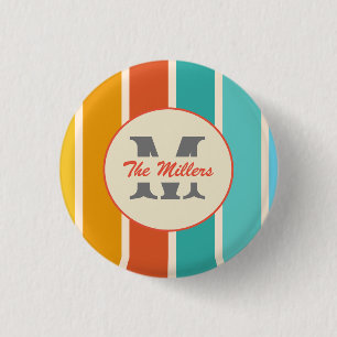 Badge Rond 2,50 Cm Monogramme d'été brillant