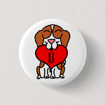 Monogramme du coeur du Beagle souriant
