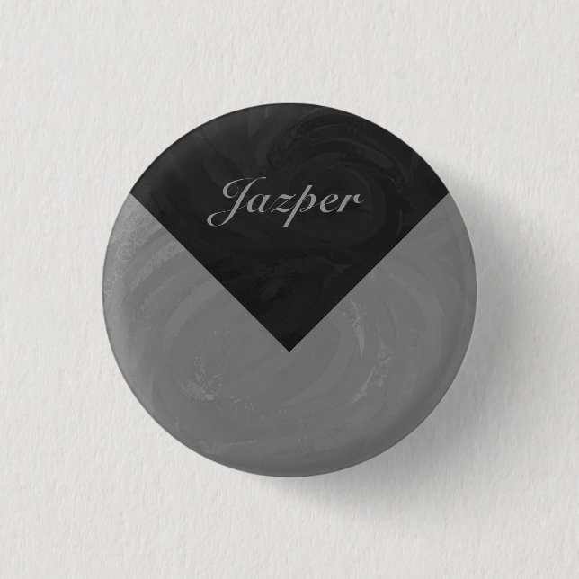 Badge Rond 2,50 Cm Monogramme gris ardoise (Devant)