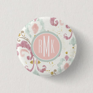 Badge Rond 2,50 Cm Monogramme Motif Soft Deco