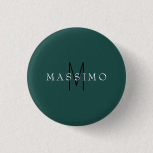 Badge Rond 2,50 Cm Monogramme Professionnel Gris Bleu Votre Nom