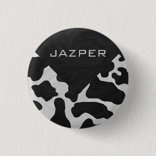 Badge Rond 2,50 Cm Monogramme vache noir et blanc