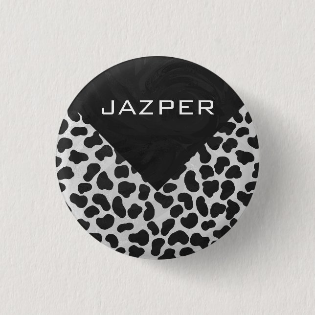 Badge Rond 2,50 Cm Monographie dalmate noir et blanc (Devant)