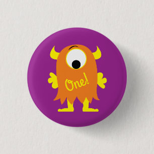 Badge Rond 2,50 Cm Monster Cute Funny 1er anniversaire Thème de fête