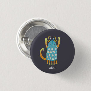 Badge Rond 2,50 Cm Monster Nigel Nom personnalisé