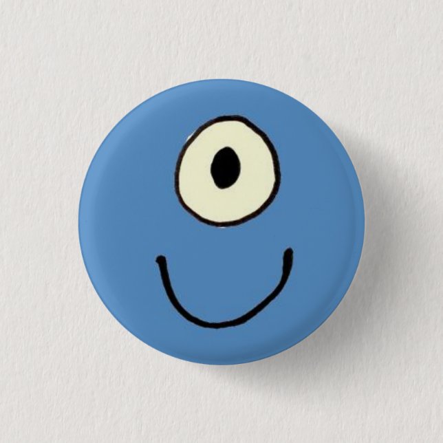Badge Rond 2,50 Cm Monstre bleu (Devant)