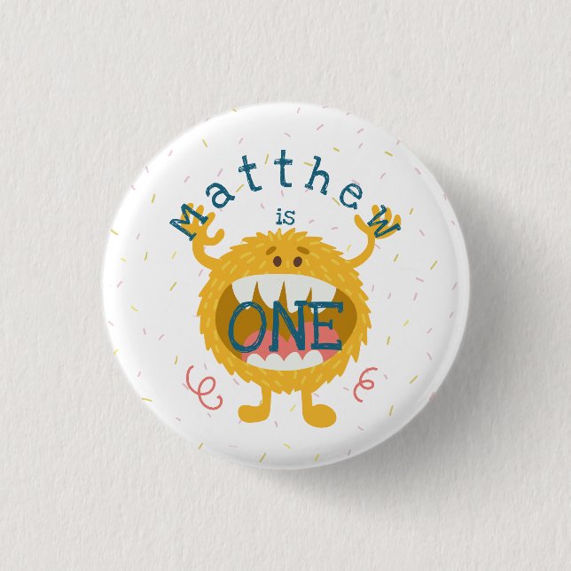 Badge Rond 2,50 Cm Monstre Jaune Cute Personnalisable (Devant)