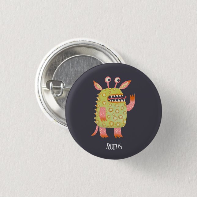 Badge Rond 2,50 Cm Monstres amusants Personnalisé (Devant & derrière)