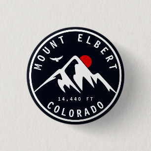 Badge Rond 2,50 Cm Mont Elbert - Colorado 14ers fourteener