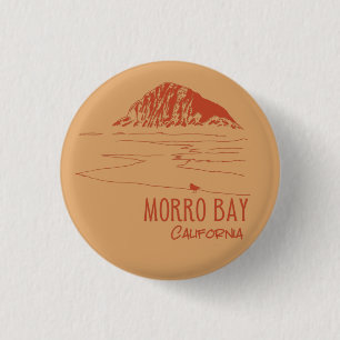 Badge Rond 2,50 Cm Morro Bay California Morro Rock