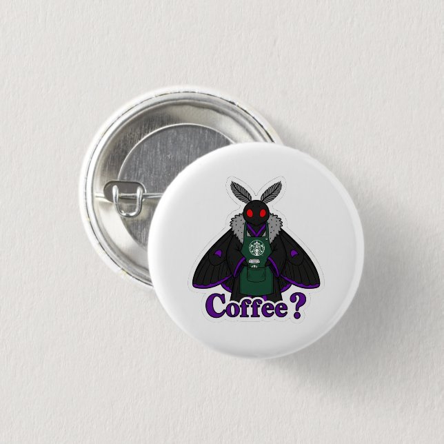 Badge Rond 2,50 Cm Moth Full Of Coffee (Devant & derrière)