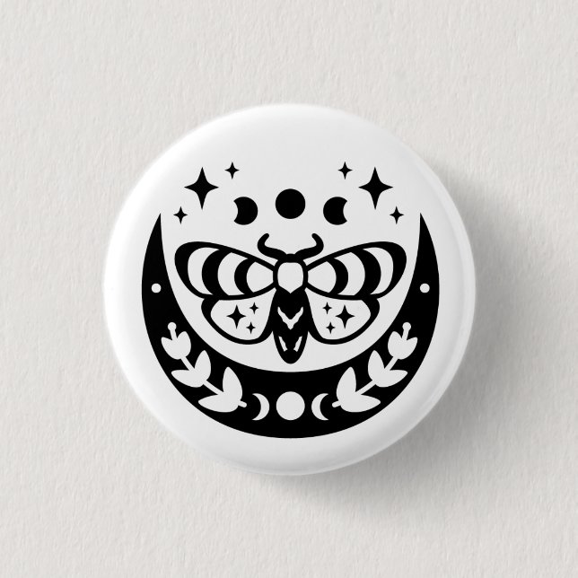 Badge Rond 2,50 Cm Moth mystique (Devant)