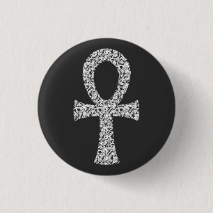 Badge Rond 2,50 Cm Motif Ankh Swirl