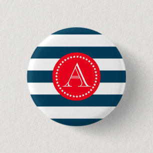 Badge Rond 2,50 Cm Motif bleu et blanc
