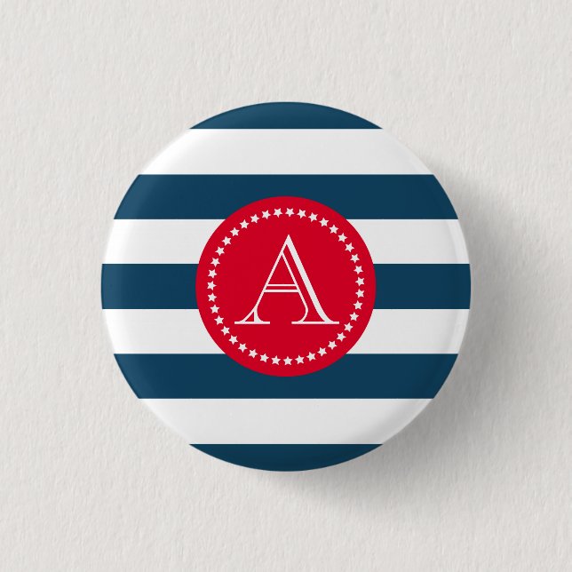 Badge Rond 2,50 Cm Motif bleu et blanc (Devant)