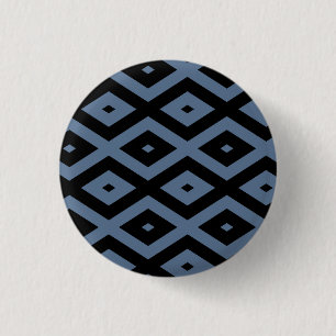Badge Rond 2,50 Cm Motif bleu gris et noir diamant