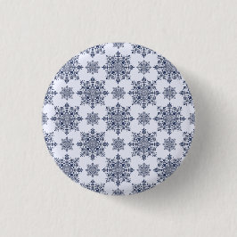 Badge Rond 2,50 Cm Motif Damas de flocon bleu