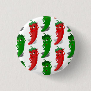 Badge Rond 2,50 Cm Motif De Cartoon Rouge Et Vert Pepper Divas