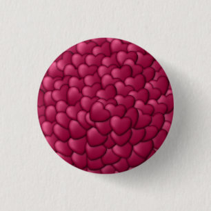 Badge Rond 2,50 Cm Motif de cœurs rouges 3D romantiques-32322
