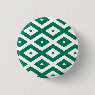 Badge Rond 2,50 Cm Motif de diamant vert et blanc