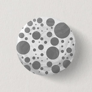 Badge Rond 2,50 Cm Motif de points Polka gris ardoise