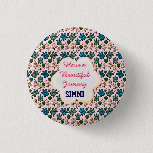Badge Rond 2,50 Cm Motif de tortue personnalisé (Devant)