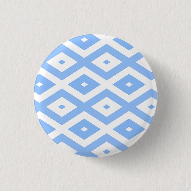 Badge Rond 2,50 Cm Motif diamant bleu et blanc (Devant)