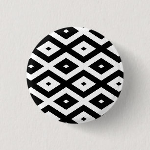 Badge Rond 2,50 Cm Motif diamant noir et blanc