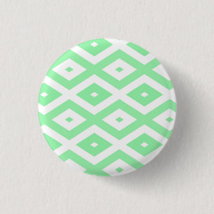 Badge Rond 2,50 Cm Motif diamant vert et blanc