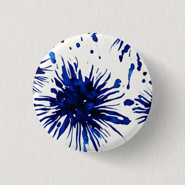 Badge Rond 2,50 Cm motif floral bleu marine (Devant)