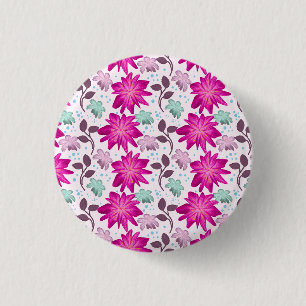 Badge Rond 2,50 Cm Motif floral rose