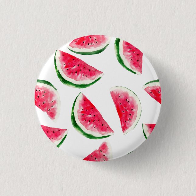 Badge Rond 2,50 Cm Motif mignon d'ananas et de pastèque (Devant)