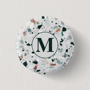 Badge Rond 2,50 Cm Motif moderne Abstrait Terrazzo