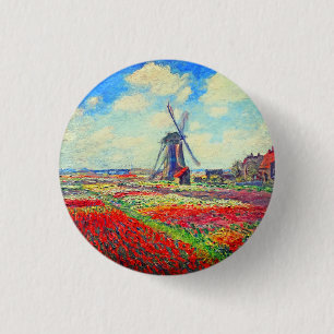 Badge Rond 2,50 Cm Moulin à vin Monet Tulips