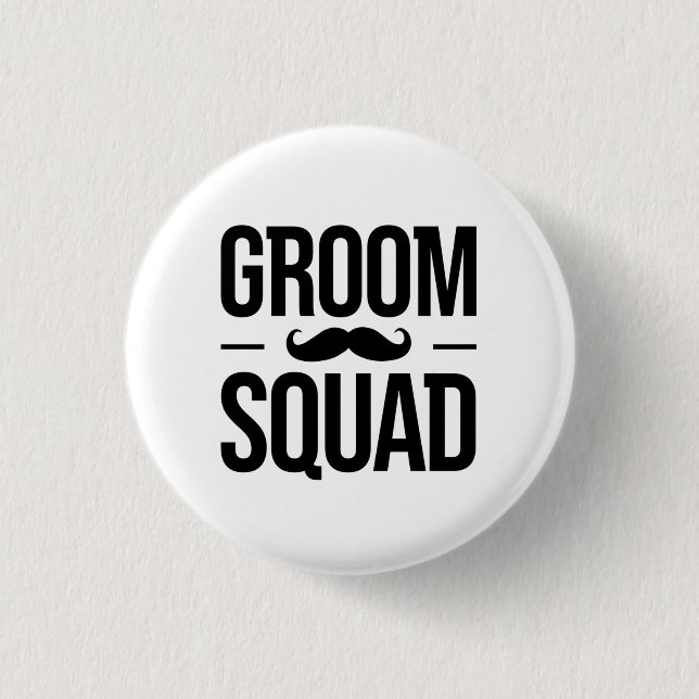 Badge Rond 2,50 Cm Moustache de l'équipe de groom (Devant)