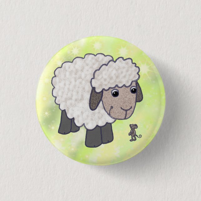 Badge Rond 2,50 Cm Mouton à souris (Devant)