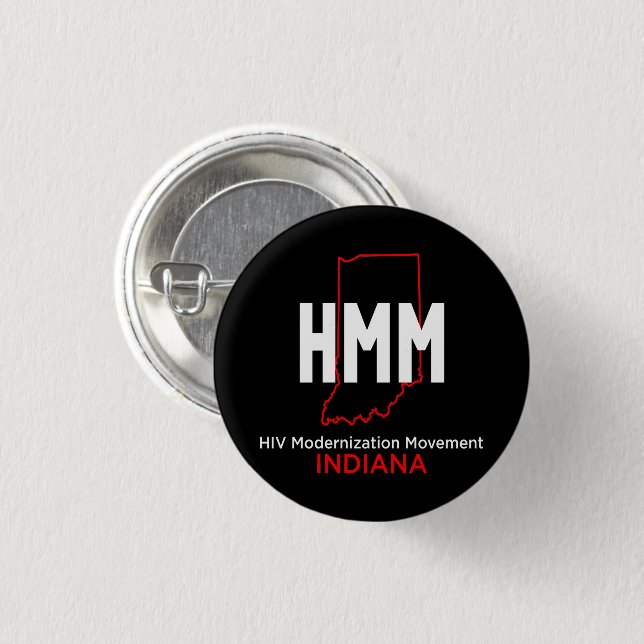 Badge Rond 2,50 Cm Mouvement de modernisation du VIH Indiana (Devant & derrière)