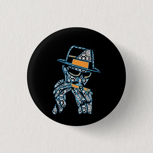 Badge Rond 2,50 Cm musicien de bleus (Devant)