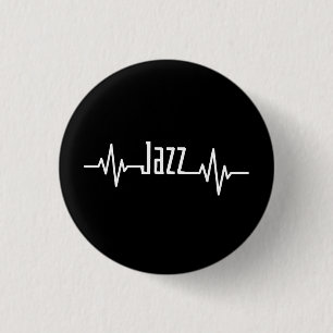 Badge Rond 2,50 Cm Musique Battement de Cœur Jazz