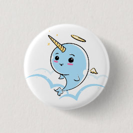 Badge Rond 2,50 Cm Narwhal Angel Cutie