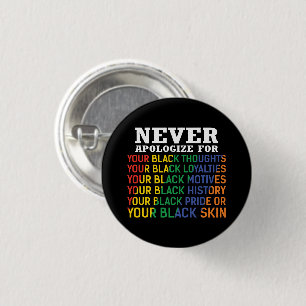 Badge Rond 2,50 Cm Ne jamais présenter de excuses   11 juin   Black P
