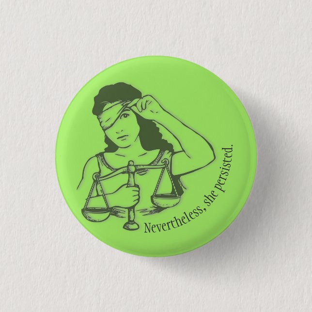 Badge Rond 2,50 Cm Néanmoins, elle a persisté bouton (vert) (Devant)