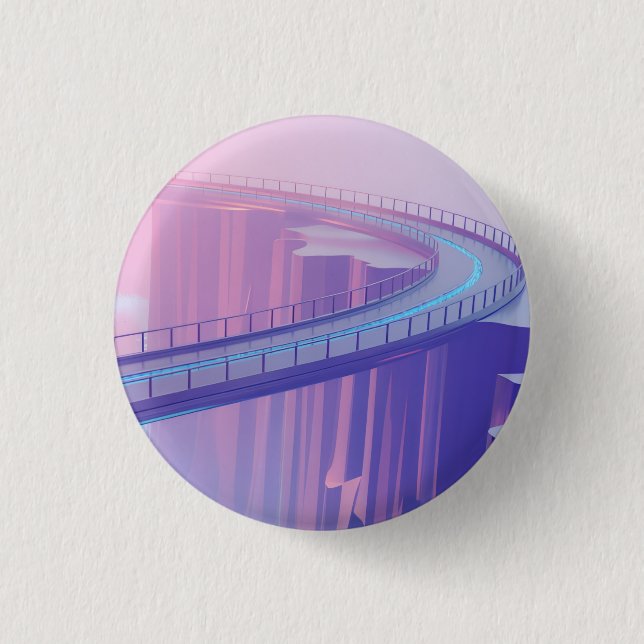 Badge Rond 2,50 Cm Neon Skybridge Dreamscape (Devant)