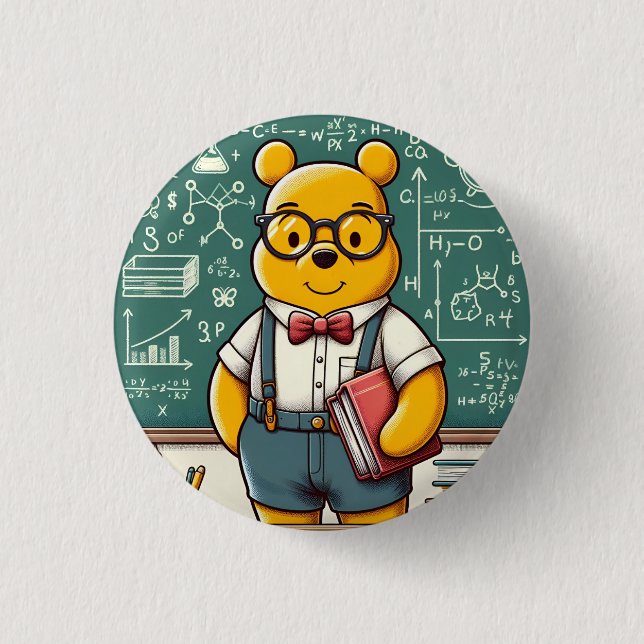 Badge Rond 2,50 Cm Nerd Winnie l'Ooh 1 (Devant)