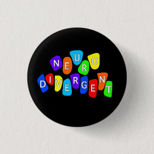 Badge Rond 2,50 Cm Neurodivergent Sensibilisation à la neurodiversi